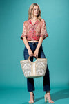 Myth Jute Wood Handle Tote Bag
