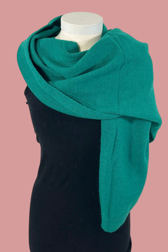 Soft Ribbed Oblong Scarf - Teal