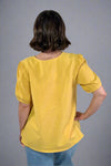 Crinkle Stripe Blouse - Yellow