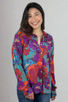 Purple Floral Button Down
