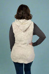 Hooded Cable Fleece Vest - Cream