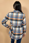 Plaid Long Sleeve Shirt - Blue Multi