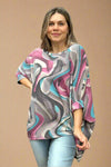 Oversized Swirl Dolman Top Charcoal