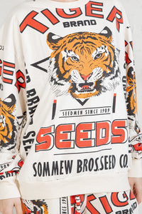 Bold Graphic Cotton Sweatshirt - Tiger