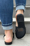 Buckle Slide Flat Sandal - Black