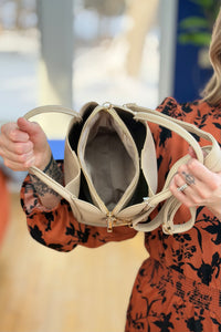 Clara Satchel/Crossbody Bag - Light Beige