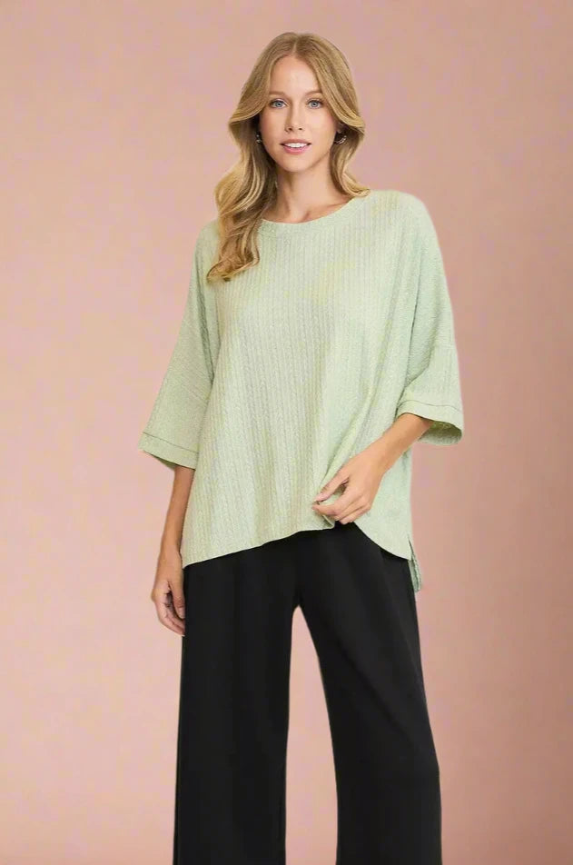 Soft Touch Oversized Top - Light Sage