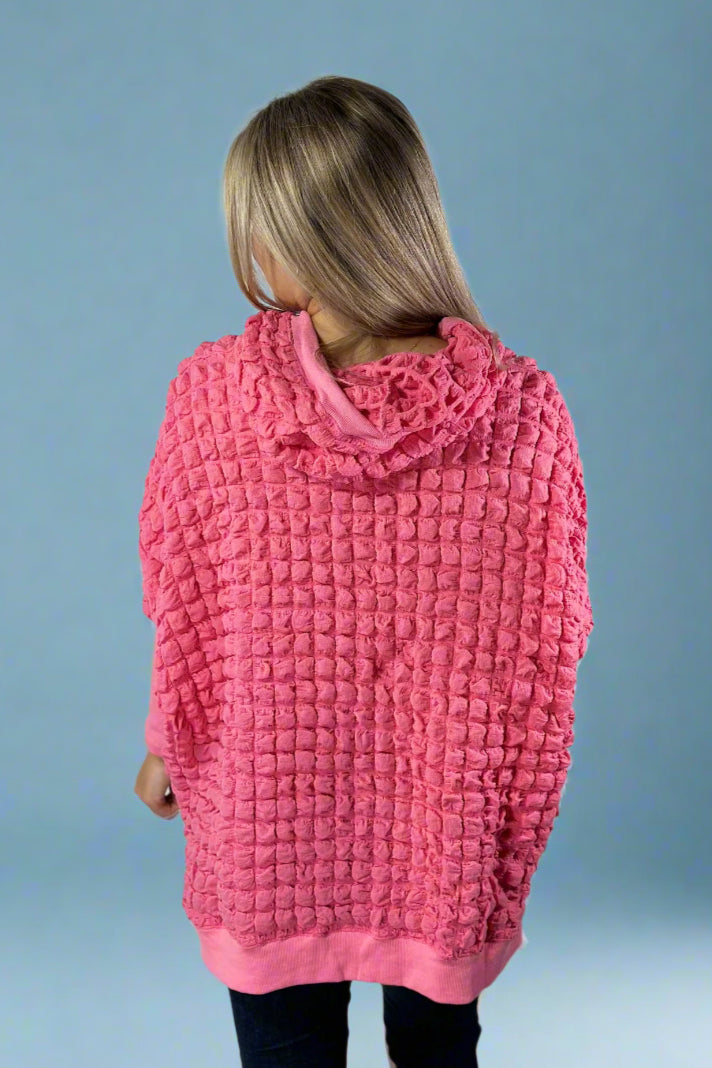Bubble Wrap Dolman Sweatshirt - Pink