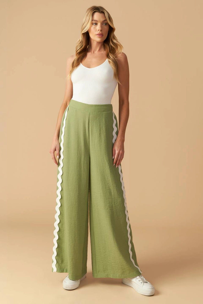Solid Woven Pant - Sage