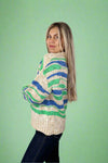 Multi Color Knit Sweater - Blue