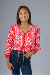 Floral Print Pink & Red Top