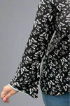 Top Butterfly Print Crossover Hem - Black