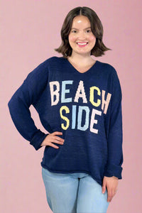 Beach Side Light Weight Sweater - Navy