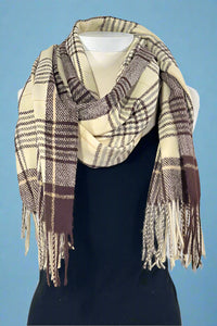 Cozy Plaid Tassel Scarf