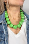 Chunky Bubble Chain Necklace - Green