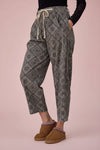 Paisley Printed Corduroy Pants - Navy