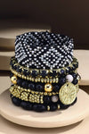 7- Strand Multi Shape Bracelet Set Black