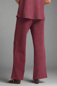 Signature Wide Leg Pant - Wine