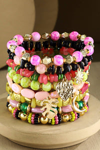 9-Layered Stack Bracelet - Pink