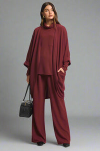 Getaway Wide Leg Pant - Wine