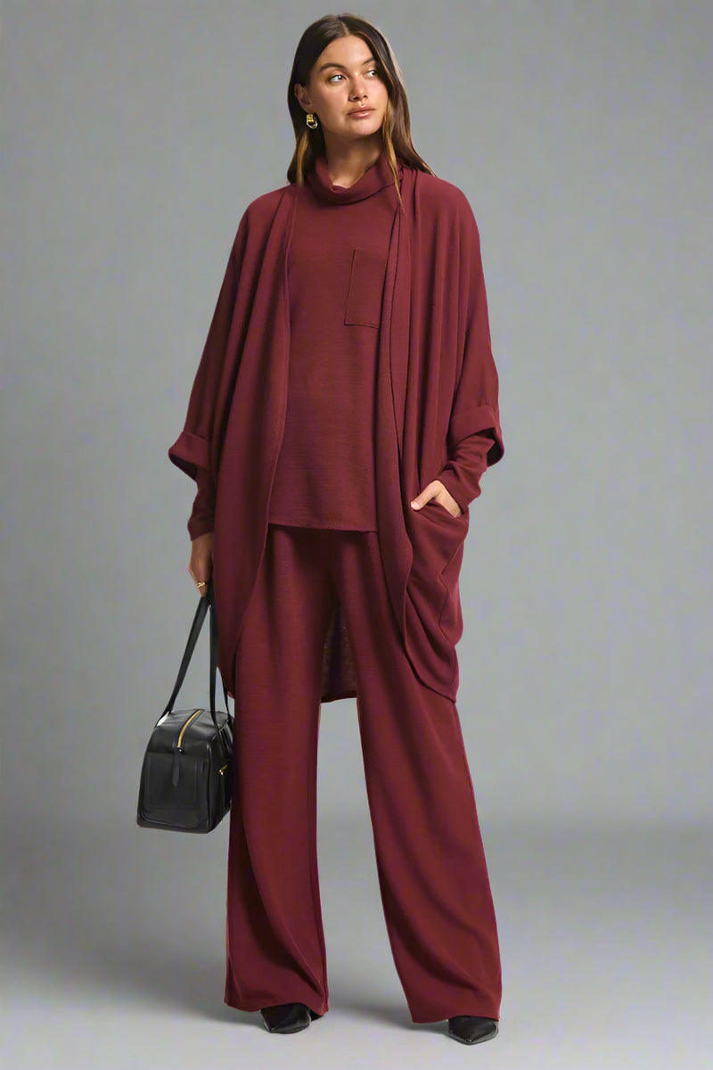 Getaway Wide Leg Pant - Wine