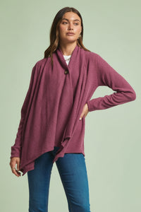 Wrap Top Button Front - Mulberry Rose