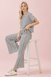 Striped Wide-Leg Pants - Ivory
