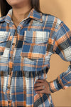 Plaid Long Sleeve Shirt - Blue Multi
