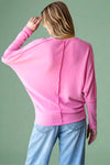 Casual Cozy Dolman Sweater - Pink