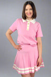 Contrast Collar Light Sweater Top - Pink