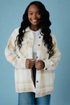 Tan & Cream Plaid Flannel Jacket
