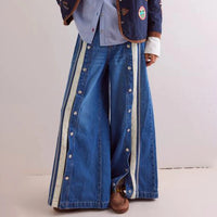 Stylish Retro Slit Wide-Leg Jeans