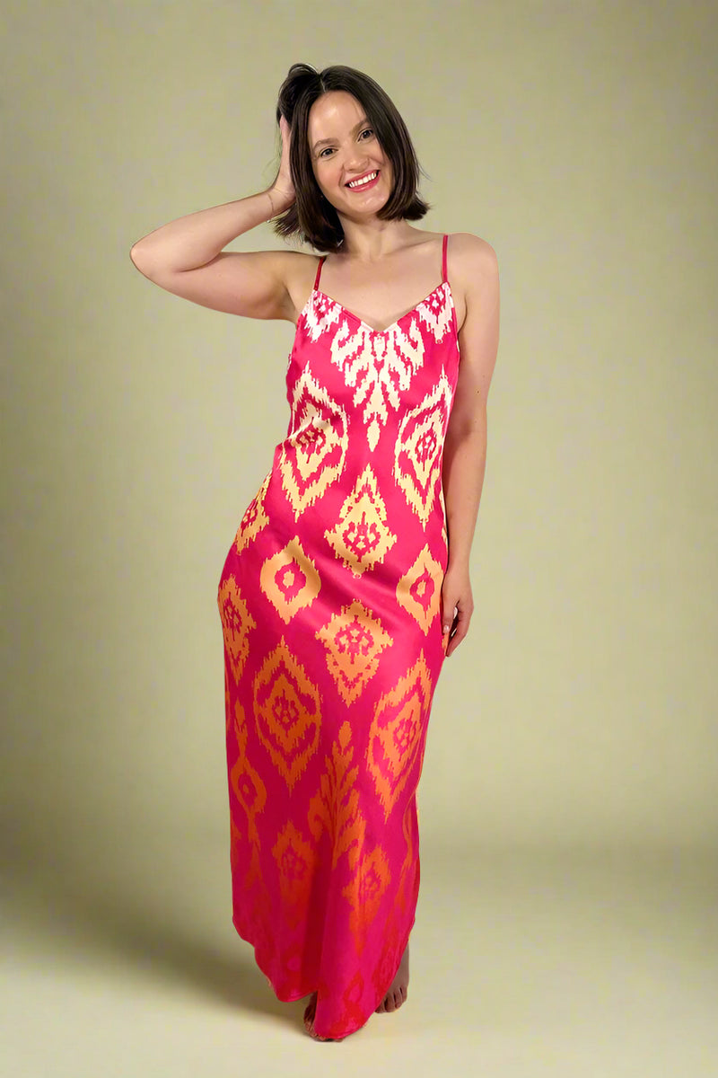 Printed Slip Dress - Pink