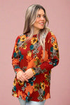 Crew Neck Long Sleeve Top Rust