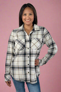 Black, Grey & Brown Plaid Flannel