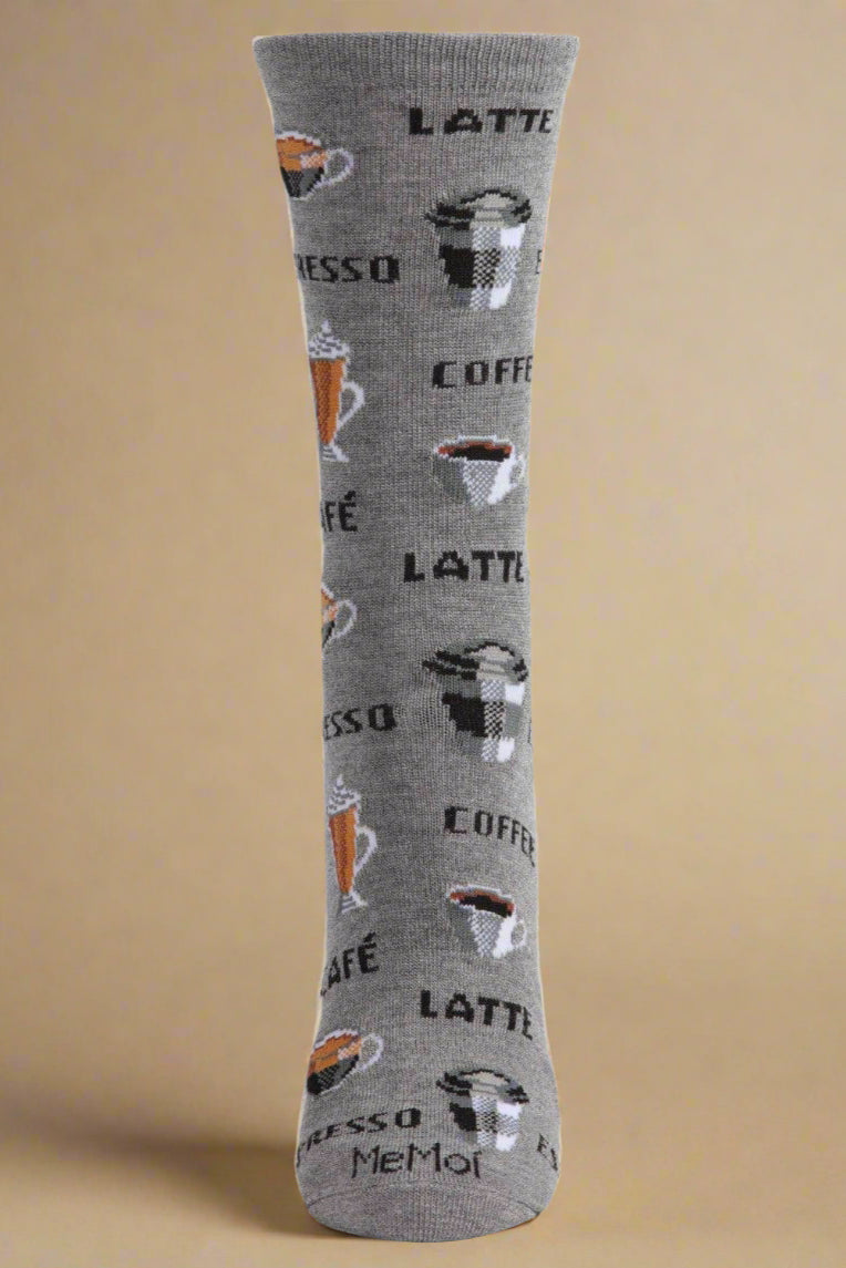 Coffee Bamboo Crew Socks 9-11 - Grey