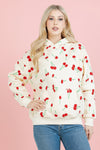 Retro Cherry Pullover Fleece Hoodie