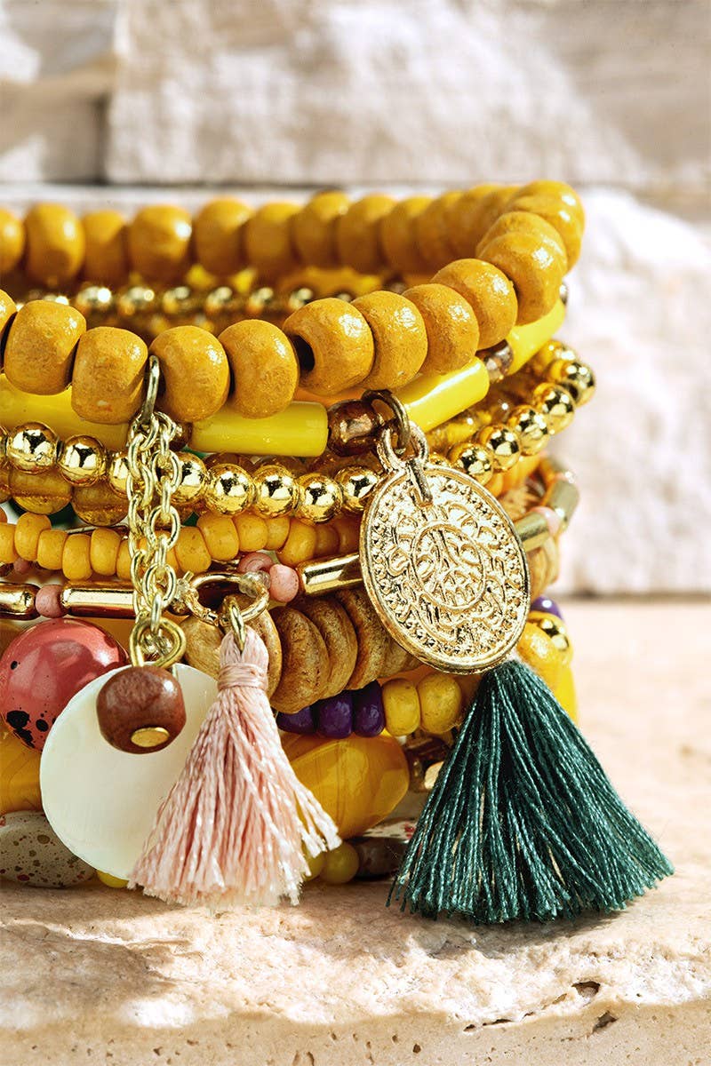 10 Layered Boho Bracelet Set - Dandelion