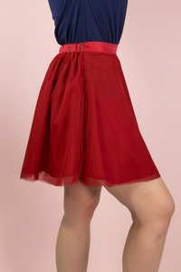 Short Tulle Skirt - Wine