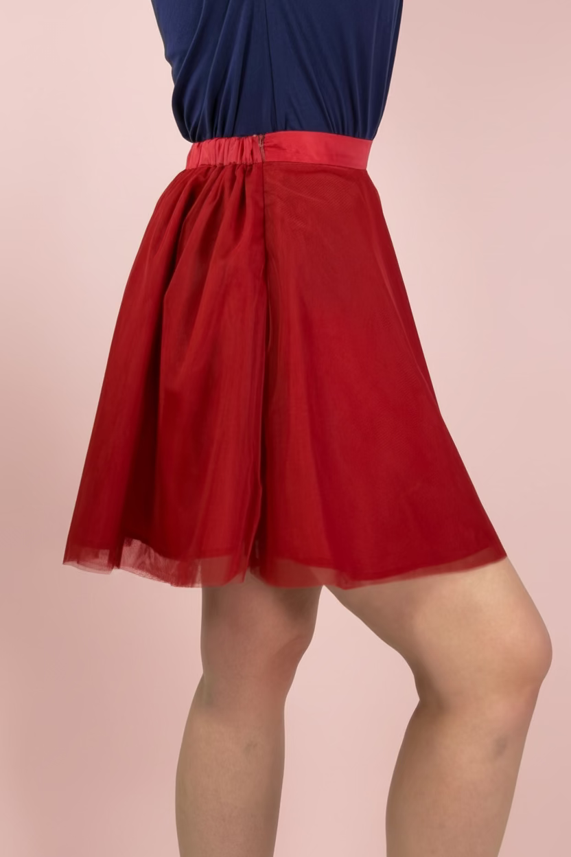 Short Tulle Skirt - Wine