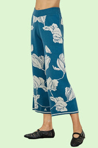 Jacquard Sweater Pants - Blue