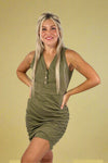 Twisted Scrunch Dress - Olive