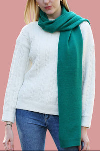 Soft Ribbed Oblong Scarf - Teal