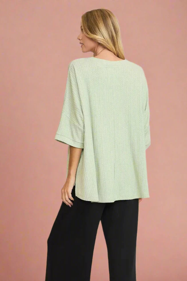 Soft Touch Oversized Top - Light Sage