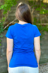 Women's Cotton V-Neck Tee - Blue