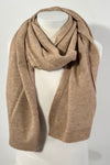 Soft Ribbed Oblong Scarf - Beige