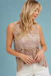 Open-Knit Crochet Top - Latte