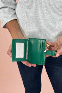 Mini Snap Button Wallet & Cardholder - Green