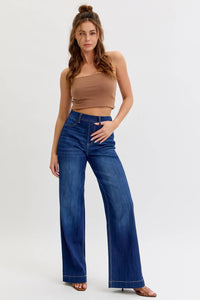 High Rise Pull-On Wide Leg Denim C265