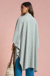 Flowy Draped Poncho - Heather Grey